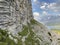 Alpine climbing rocks between the alpine lakes Melchsee or Melch lake and Tannensee or Tannen lake in the Uri Alps massif