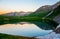 Alpine Colorado Lake reflection sunset