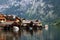 Alpine houses in front of the lake