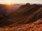 Alpine Ibex in the mountains at sunset