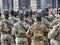 Alpine italian military forces during a parade