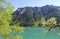 Alpine lake achensee with turquoise water