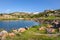 Alpine lake along the Beartooth Highway. Yellowstone Park, Wyoming.