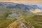 Alpine lake and curved road in mountains,Transfagarasan,Fagaras mountains,Carpathians,Romania