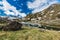 Alpine lake in Pyrenees mountains in Andorra