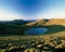 alpine lake scene in summer