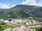 Alpine landscape from Bellinzona city, canton Ticino, Switzerland