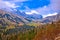 Alpine landscape of Gardena Pass in Dolomites Alps