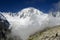 Alpine landscape with Mont Blanc peak