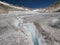 Alpine landscape with mountains and huge glacier