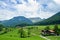 Alpine landscape over the Wolfgangsee lake