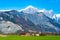 Alpine landscape at the wayside to St. Moritz