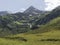 Alpine massif, beautiful Alpine canyon in Austria. Alpine Gastein Valley in summer.