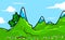 Alpine mountain background cartoon illustration