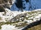 Alpine mountain pasture valley Alpsee in the Alpstein mountain range and in the Appenzellerland region