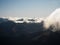 Alpine mountain silhouette layers nature landscape panorama from Brewster Hut West Coast Otago Southern Alps New Zealand