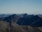 Alpine mountain silhouette layers nature landscape panorama from Brewster Hut West Coast Otago Southern Alps New Zealand