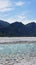 Alpine mountains in Austria and the mountain river