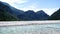 Alpine mountains in Austria and the mountain river