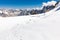 Alpine mountains peaks panoramic view landscape, Mont Blanc massif