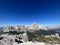 Alpine Panorama Dolomites Summer beautiful background Rock