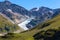 Alpine panorama - glacier and snow in the mountains