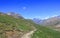 Alpine path in mountain