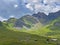 Alpine peaks Talistock, LÃ¤uber Laeuber or Lauber and Rothorn above the Melchsee lake Melch lake and in the Uri Alps massif