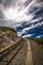 Alpine rack railway track to Schafberg in Austria