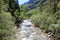 Alpine river in Ordesa National Park in Aragon, Spain.