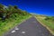 Alpine road on Flores Island in a sunny day