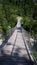 An alpine rope bridge on the trail near the Konigsee, Germany