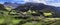 Alpine scenery of breathtaking Dolomites rocks mountains in Italian Alps, South Tyrol, Italy. Aerial view of Val di Funes