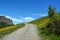 The alpine scenic landscapes of mountains, meadows and flowers at Dondena, Aosta Valley, Italy in natural reserve of Mount Avic