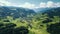 Alpine Serenity: A Breathtaking Aerial Perspective of Bavarian Pastoral Beauty