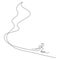 Alpine skier going downhill. Ski slope. Continuous line drawing. Vector illustration