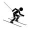 Alpine skiing. Flat icon