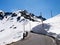 Alpine snowy landscape in spring