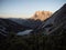 Alpine sunrise panorama of Zugspitze mountain massif and Seebensee lake in Ehrwald Tyrol Austria alps Germany Europe