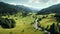 Alpine Tapestry: A Breathtaking Aerial View of Bavarian Serenity in Summer