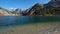 Alpine Tappenkarsee lake, Austria. Panoramic camera moving. 
