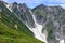 Alpine terrain on Mount Karamatsu, Japan Alps