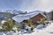 Alpine traditional french cottage in mountain