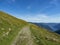 Alpine trail in the alps of Lake Como