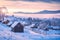 Alpine ukrainian village on a hill