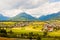 Alpine village and meadows