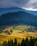 Alpine village in the mountains. Autumn in the carpathians