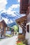 Alpine village. Village Murren in the Swiss Alps. Swiss village