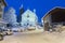 Alpine village in winter. Macugnaga, Italy, famous ski resort