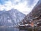 Alpine villages Hallstat in Austria winter season snow moutain colorful